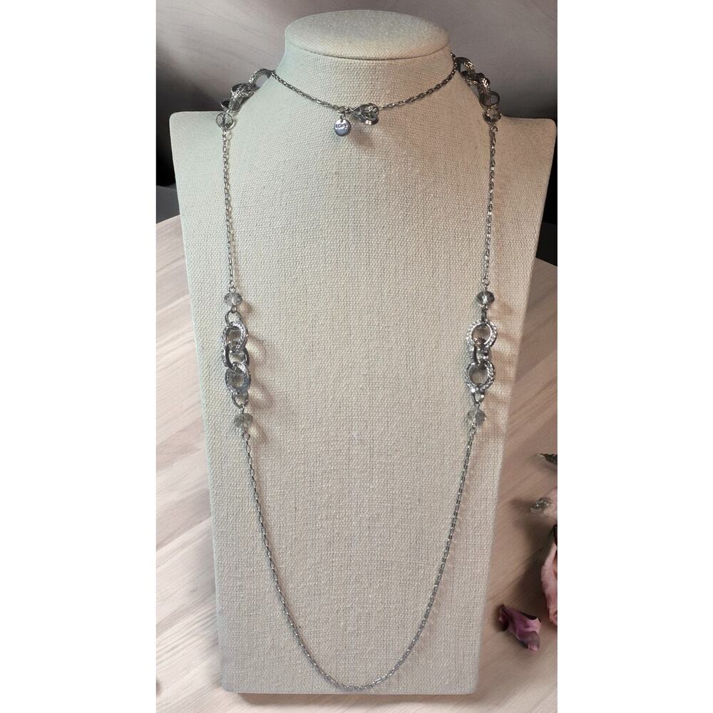 Loft Interlocking Decorative Silver Ovals Long Bo… - image 6